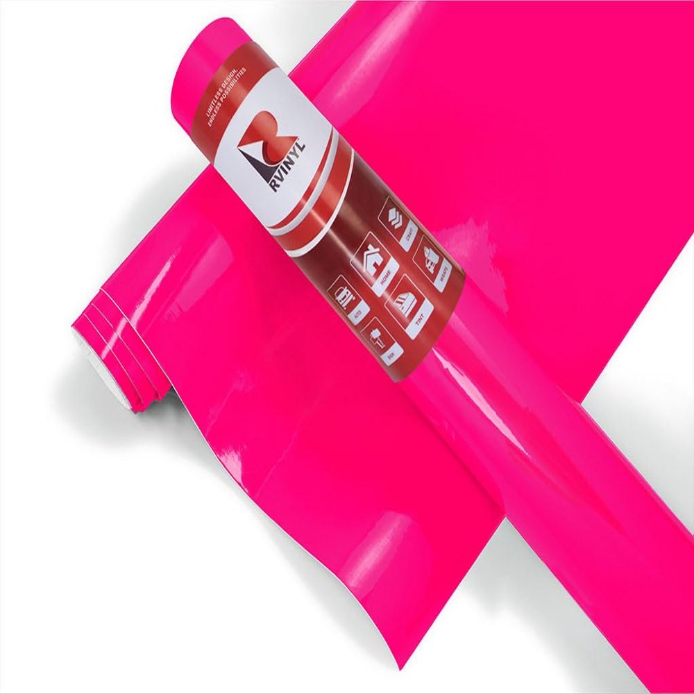 Avery Dennison SF 100 Fluorescent Magenta High-Gloss Permanent Adhesive Vinyl Roll for Craft and Sign Cutters (12in x 10ft Roll)