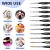 Detailing Paint Brush, 11 Pcs Miniature Paint Brushes with Triangular Handles, Art Paint Brushes for Acrylic Painting, Model, Face, Figurine, Watercolor, Oil, Paint by Numbers Kit for Adults view 3
