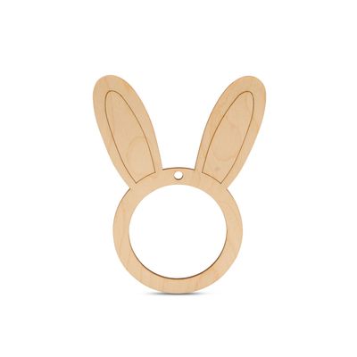 Wooden Bunny Face Frame, 7-Inch, 1/8 Inch Thick, Pack of 5 Easter Crafts for Easter Basket Stuffers/Wooden Ornaments, by Woodpeckers