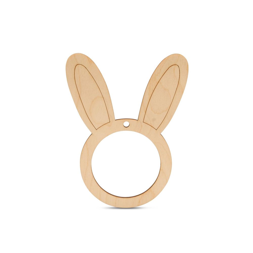 Wooden Bunny Face Frame, 7-Inch, 1/8 Inch Thick, Pack of 5 Easter Crafts for Easter Basket Stuffers/Wooden Ornaments, by Woodpeckers