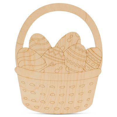 Easter Egg Basket Cutout, 6-Inch, 1/8 Inch Thick, Pack of 10 Easter Crafts, Wooden Eggs for Basket Stuffers & Ornaments, by Woodpeckers