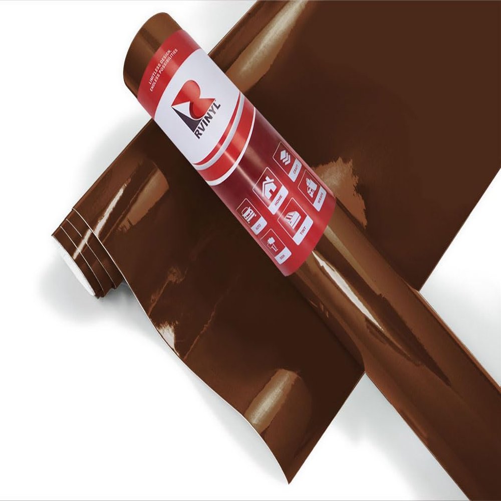 3M 7125 Deep Mahogany Brown Gloss Permanent Adhesive Vinyl Roll for Craft and Sign Cutters (12in x 5ft Roll)