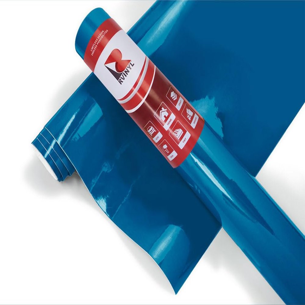ORACAL 8300 Transparent Gentian Blue Gloss Permanent See Through Adhesive Vinyl Roll for Craft and Sign Cutters (12in x 5ft Roll)