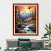 Funxvoot Stamped Cross Stitch Kits Beginners Full Range of Embroidery Kits for Adults 11CT Embroidery Patterns Needlepoint Kits Printed Cross Stitch Kits-Brown Bear Scenery 16x20 inch view 2