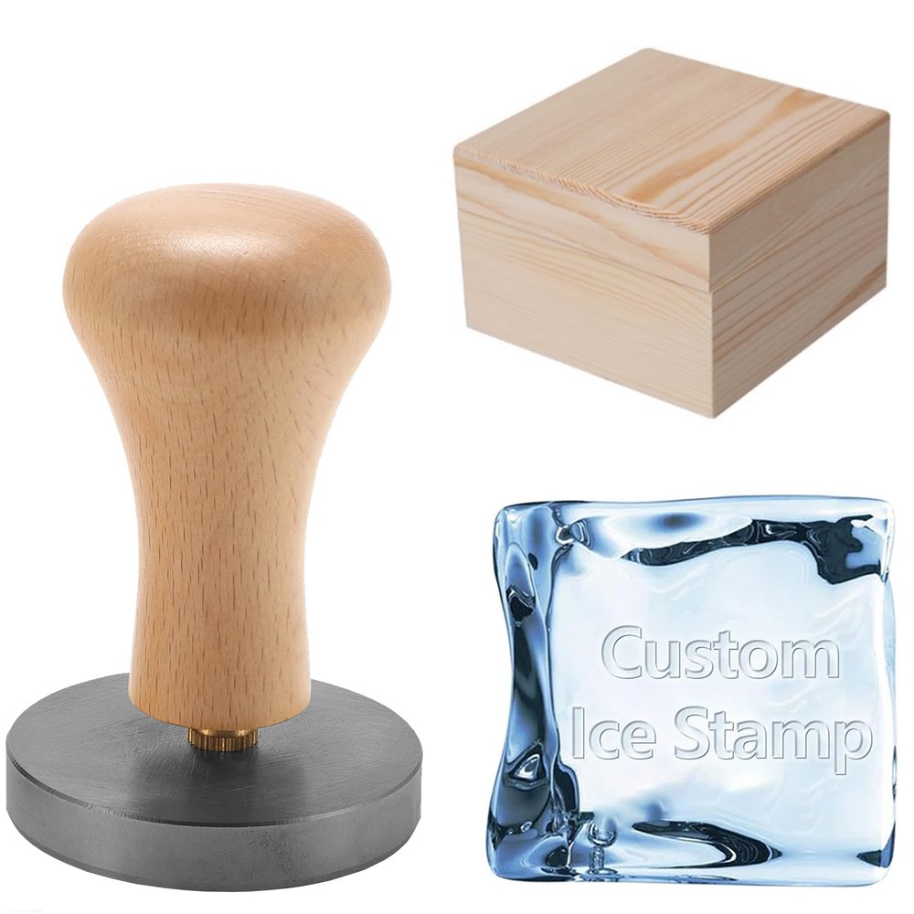Custom Ice Cube Stamp,Ice Press 304 Stainless Steel Stamps Design Branding for DIY Crafting Cocktails Whiskey Mojito Drinks Bar Making (1" x2.54cm)