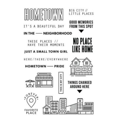 Clear Stamps for Crafting,11x16cm Hometown Stamp Transparent Clear Silicone Stamps for Scrapbooking Card Making Crafts Decoration Supplies
