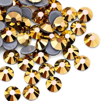 Jollin 1440pcs Hotfix Rhinestones Flatback Crystal Rhinestones for Crafts Crafting Clothes Shoes DIY Decorations, 3.2mm SS12, Gold Hematite