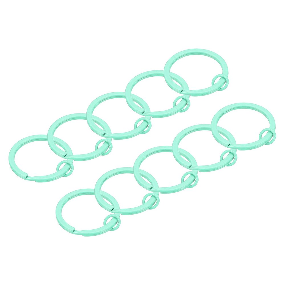 uxcell 10Pcs Split Keychain Rings, Round Flat Key Holder with Open Jump Ring Key Chain Ring for Craft Keys Organization Decoration, Blue
