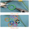 uxcell 10Pcs Split Keychain Rings, Round Flat Key Holder with Open Jump Ring Key Chain Ring for Craft Keys Organization Decoration, Blue view 4