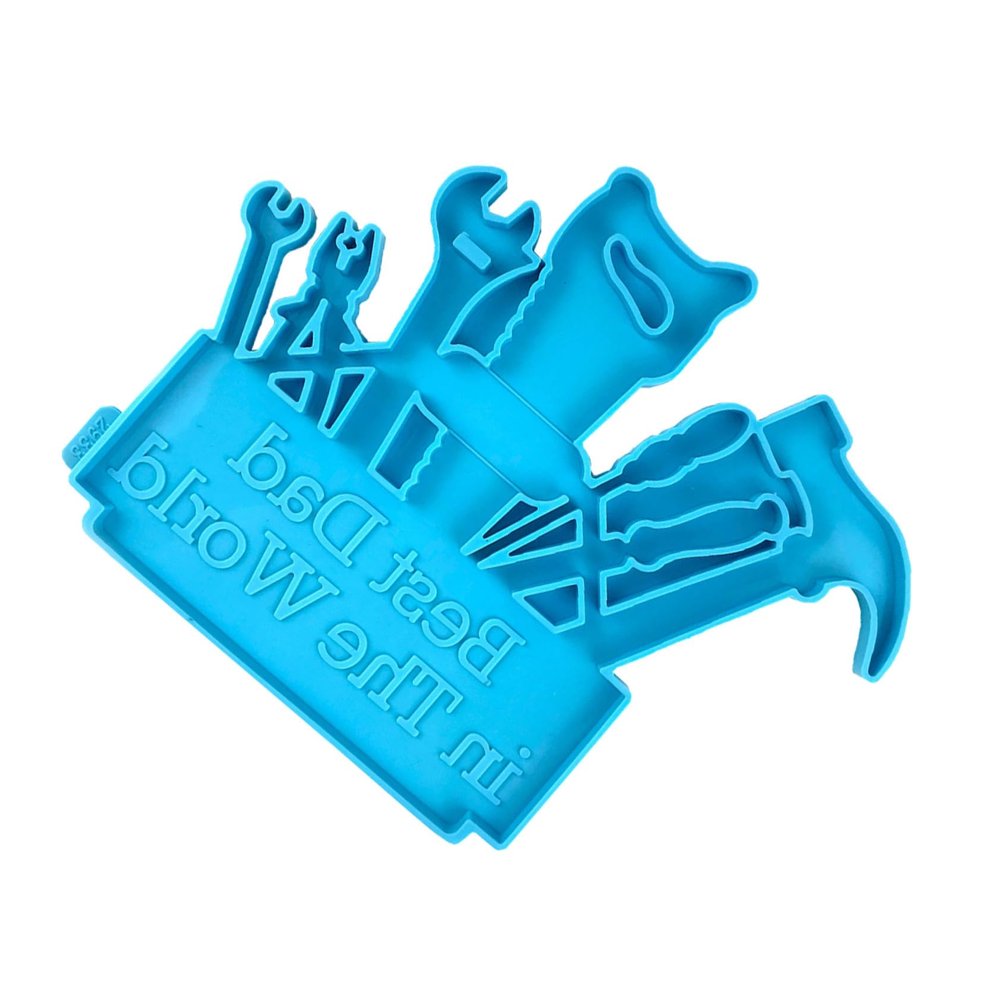 Lurrose Resin Crystal Epoxy Mold for Father's Day Silicone Door Plate Casting Mold Versatile Pendant Design for Home Decor Party Ornaments and Unique