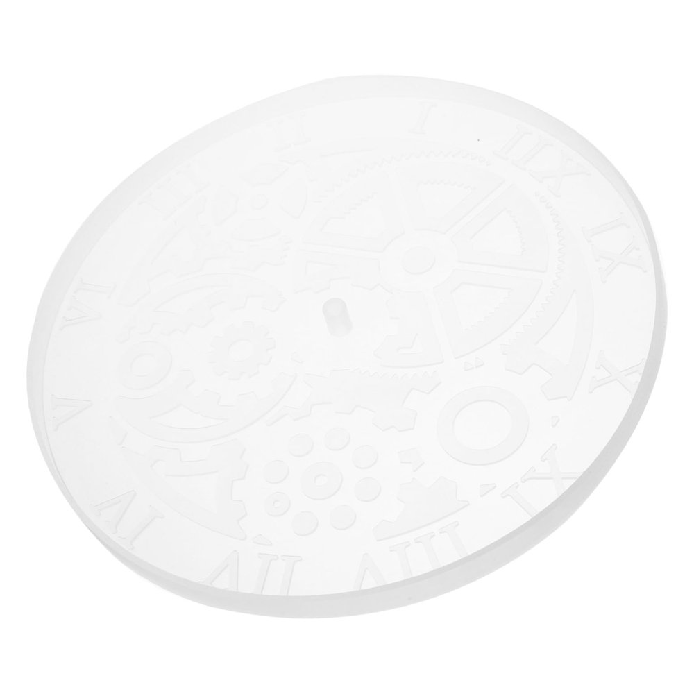 Lurrose 1pcs DIY Silicone Clock Mold for Epoxy Crafting Reusable Non-Stick Gear Design for Home Decor Arabic Numerals Clock Casting Mold