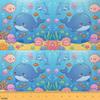 Feelyou Cartoon Cute Marine Animals Fabric by The Yard 5 Yards Fish Dolphin Octopus Soft Flannel Decorative Fabric Underwater World Upholstery Fabric Summer Ocean DIY Reupholstery Fabric view 1