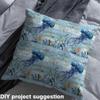 Feelyou Cute Jellyfish Fabric by The Yard 5 Yards Ocean Creature Themed Soft Flannel Decorative Fabric Marine Animals Upholstery Fabric Summer Blue Ocean Themed DIY Reupholstery Fabric view 4