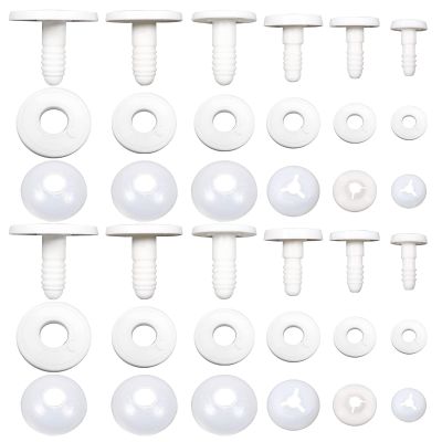 TOAOB 16 Set Joints Assorted Size White Plastic Animals Joints Making Accessories for Making Limbs and Head Joints