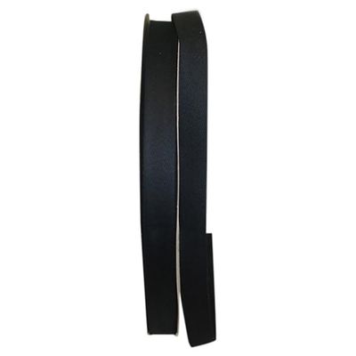 Ribbon - Cotton Med Wt Twill Black Rd, Black, 3/4 Inch, 100 Yards