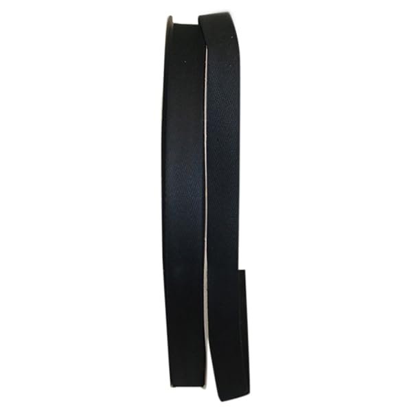 Ribbon - Cotton Med Wt Twill Black Rd, Black, 3/4 Inch, 100 Yards