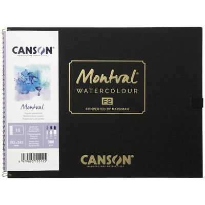 Canson C12A Sketchbook - Monbal Watercolor Paper Acid-Free Paper - F2 Size, 15 Sheets