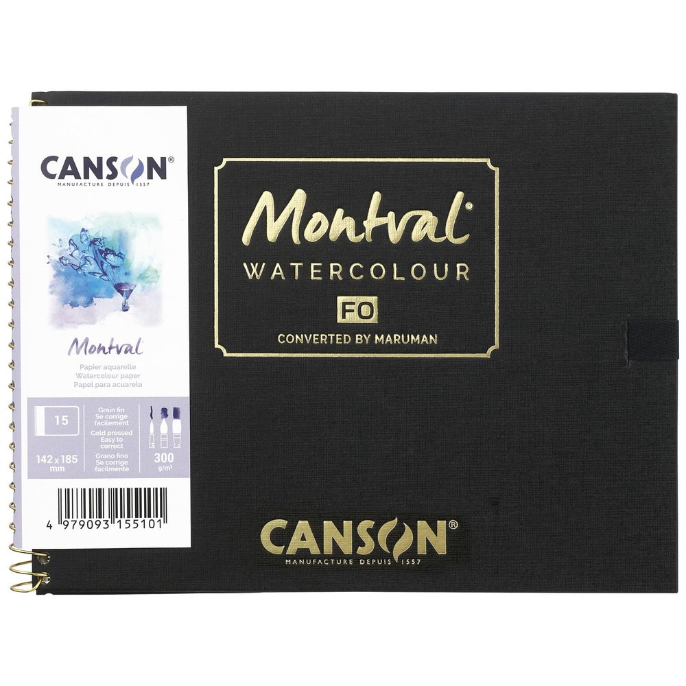 Canson C10A Sketchbook - Monbal Watercolor Paper Acid-Free Paper - F0 Size, 15 Sheets