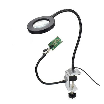 ZTBH Microscope Accessories Kit Flexible Soldering Iron Clip USB 3X Illuminated Magnifying Glass Lighting Table Clamp Repairing Helping Magnifier Welding Loupe Microscope Slides