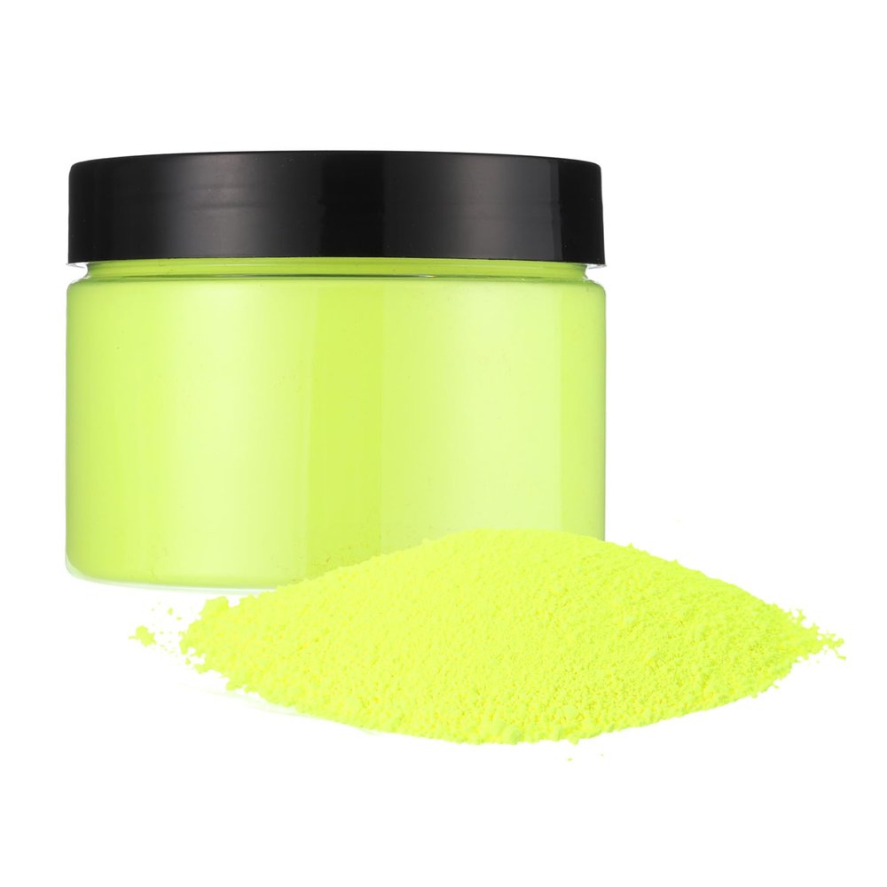 uxcell 3.5oz (100g) Fluorescent Pigment Nail Powder Neon Pigment Powder Made of Resin (Oily) for Ink, Coating, Leather, Printing, Lemon Yellow