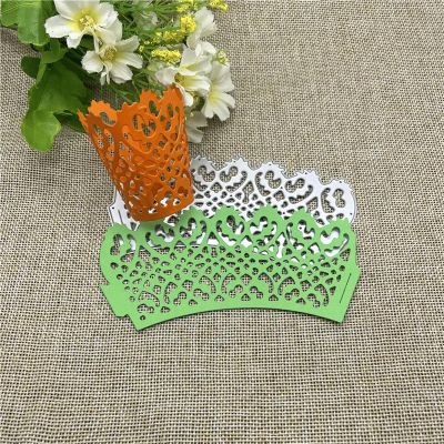 Dies for Card Making Template,12.5x6.6cm Fringe Lace Metal Cutting Dies Mold Round Hole Label Tag Scrapbook Paper Craft