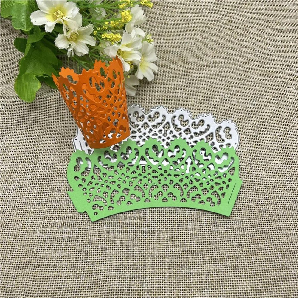 Dies for Card Making Template,12.5x6.6cm Fringe Lace Metal Cutting Dies Mold Round Hole Label Tag Scrapbook Paper Craft