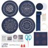 FREEBLOSS DIY Coaster Making Kit with Instructions - Beginner Sashiko Fabric Embroidery Coasters for Adults - Housewarming Gift view 1