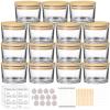 SUPMIND 4oz Clear Candle Jars (15 Pack) - Small Wide Mouth Glass Jars with Bamboo Lids, Ideal for Candle Making Business view 1