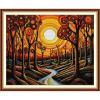 Bilrost Luxury 14ct Floral Cross Stitch Kit for Enthusiasts: Premium DIY Embroidery for Elegant Home Decor & Gifts-Dusk14 x 17.1 inch view 1