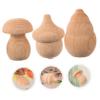 VILLCASE 9pcs DIY Mushroom Acorn Shoots Wood Crafts Unfinished Decorations for Painting Projects view 2