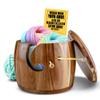 Tyck Design's Large Wooden Yarn Bowl with Lid - 9x7 Inch XL Acacia Wood Holder for Knitting, Crocheting & Macrame - Extra Big & Strong Yarn Storage view 1