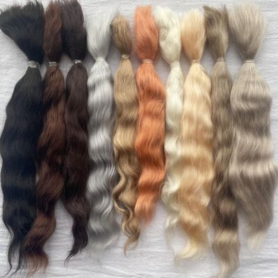 NineTribe Basics Mohair for Making Doll Wig,Curly Hair Mohair DIY for Doll Hair Handmade Replacement Wig,DIY Craft Materials (A7-10g)