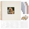 Vienrose Scrapbook 10x10 Inch Hardcover Kraft White Pages DIY Scrapbook Photo Album Linen Cover Scrap Book Photo Albums Scrapbooking Supplies Kit for Couple Family Wedding Travel view 1