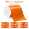 Ribtcute Double Faced Orange Satin Ribbon 4 Inch Orange Satin Ribbon for Gift Wrapping,Flower Bouquet,Bows,Crafts,Wedding,Invitation,15 Yards view 2