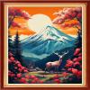 Dooxvey Cross Stitch Kit for Adult Beginners - Full Range of Stamped Kits - 11CT Cross Stitch Patterns - Snow Mountain Sunrise - 16x20 inch view 1