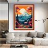 Dooxvey Cross Stitch Kit for Adult Beginners - Full Range of Stamped Kits - 11CT Cross Stitch Patterns - Snow Mountain Sunrise - 16x20 inch view 2
