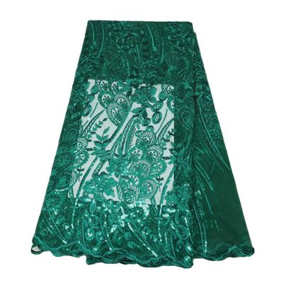 African Lace Fabric Lace French Tulle Milk Silk Lace Fabric with Sequins Nigeria Party Dress Wedding