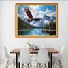 Dooxvey Cross Stitch Kits for Adult Beginners - Full Range of Stamped Kits, Needlepoint & Embroidery Kits - 11CT Cross Stitch Patterns - Eagle Mountain & River - 16x20 inch view 2