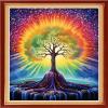 Dooxvey Cross Stitch Kit for Adults Beginners - Stamped Needlepoint Embroidery Pattern - Magic Moonlight Tree 16x20 Inch - 11CT Full Range view 1
