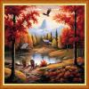 Dooxvey Cross Stitch Kit for Adult Beginners - Full Range of Stamped Kits with 11CT Patterns - Autumn Harvest Scenery (16x20 inch) view 1