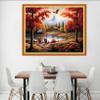 Dooxvey Cross Stitch Kit for Adult Beginners - Full Range of Stamped Kits with 11CT Patterns - Autumn Harvest Scenery (16x20 inch) view 2