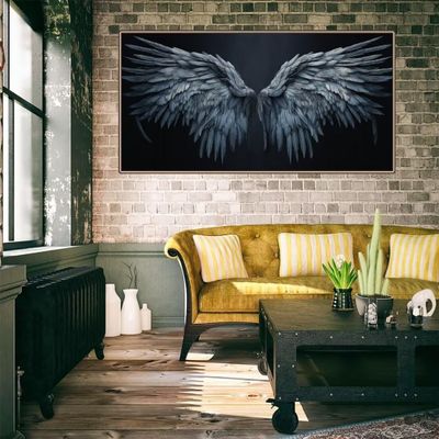 Large Feathered Wings Diamond Painting Kits for Adults,DIY 5D Diamond Art for Beginner Kits,Gem Art Diamond Dots Crafts Diamond Painting Embroidery Cross Stitch Kits,for Home Decor 60x120cm/24x48in