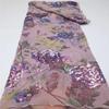 5Yards African Sequined Lace Fabric Nigerian French Printing Mesh Fabrics for Bride Dress Sewing view 2