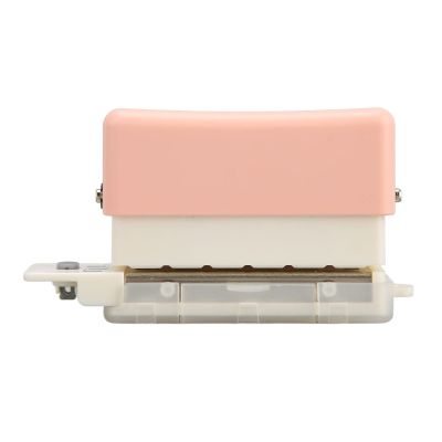 LOCADENCE 6 Hole Paper Puncher, Portable Cute Manual Operation 7mm Punching Depth Desktop Punch Puncher for Crafts, Planners, Binders (Roseate)