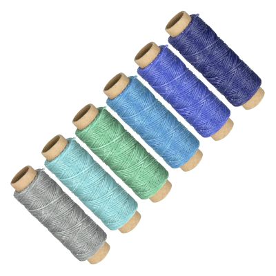 CoCud Leather Sewing Thread, 55 Yards 1mm/150D, Polyester Yarn Flat Wax Leather Waxed String Cord 6 Colors- (Applications: for Sewing Leather Projects)