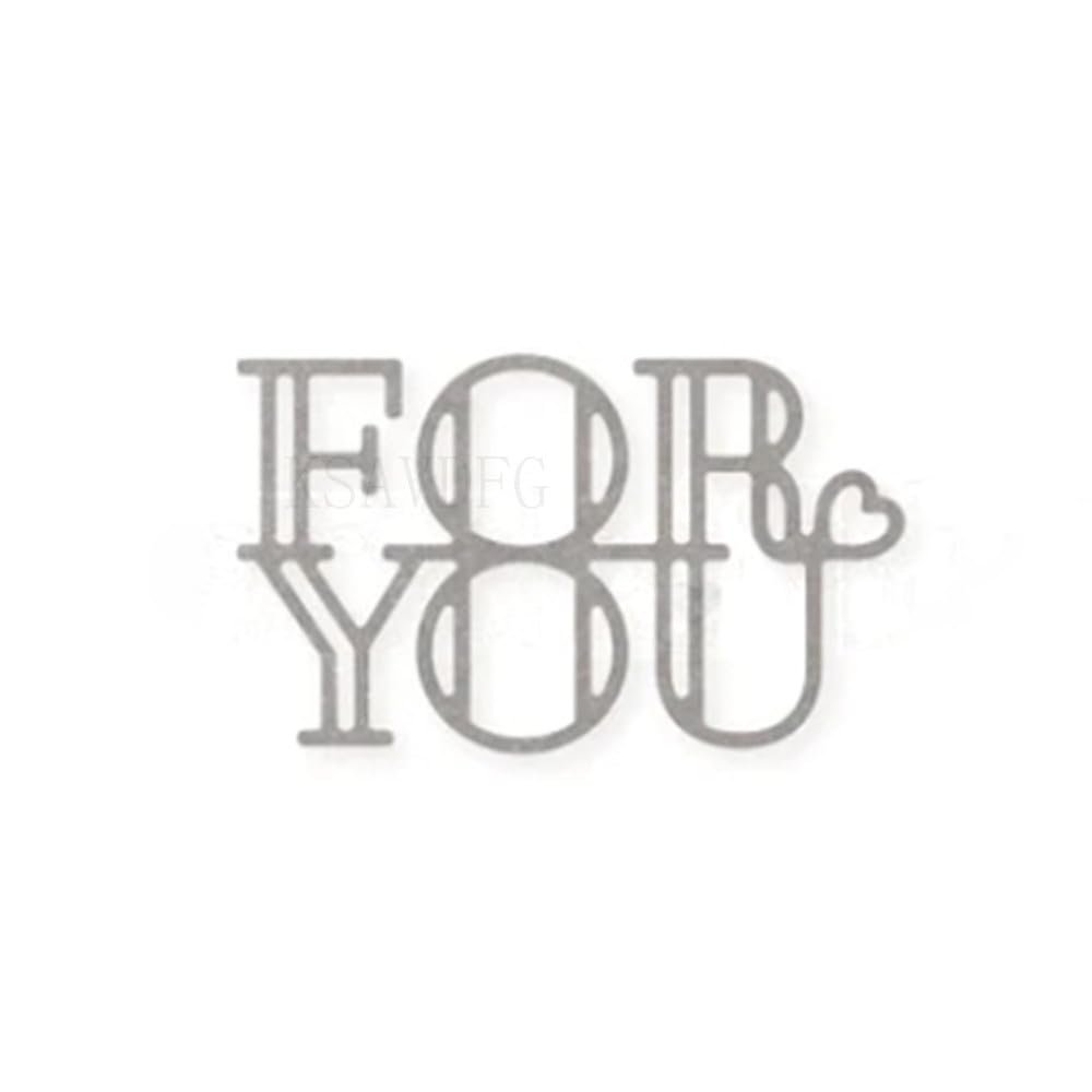 for You Word Die Cuts DIY Sewing Metal Cutting Dies for Handmade Card Making Stencils Festivals Scrapbooking Album Paper Craft Template
