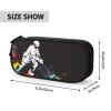 YIJIUWKIS Hockey Pencil Box Black Cool Pencil Case for Kids Boys Men, Big Capacity Canvas Storage Pouch Marker Pen Bag, Portable Travel Storage Box Desk Office Organizer, Stationery Organization Bag view 2