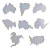 8pcs Silicone for DIY Crafts Continent Shape Coaster Tear- Creative Cup Mat for Unique Designs Reusable Soft Silicone Craft Tools view 3