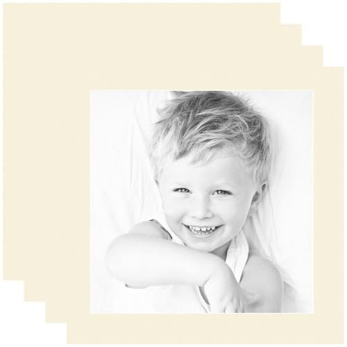 ArtToFrames 16x16 Cream Linen/Ivory Custom Mat for Picture Frame with 12x12 opening size (Mat Only, Frame NOT Included)