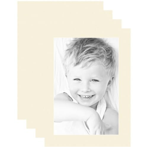 ArtToFrames 12x18 Cream Linen/Ivory Custom Mat for Picture Frame with 8x14 opening size (Mat Only, Frame NOT Included)